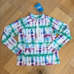 DSG Multicolor Tie-Dye Zipper Top 50% UV Protection Rash Guard
